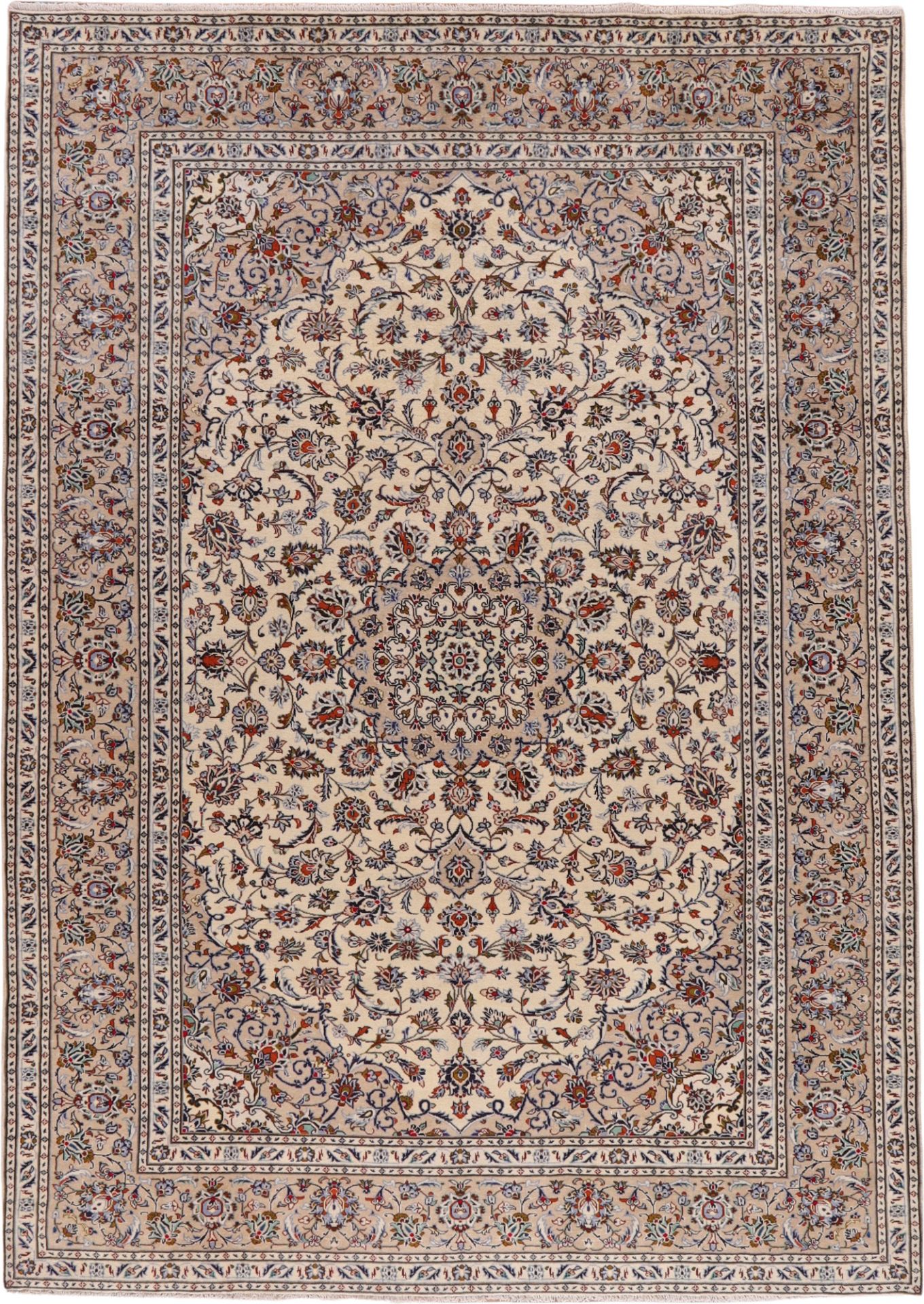 Hand-Knotted Wool Kashan Persian Rug, 240 × 342 cm