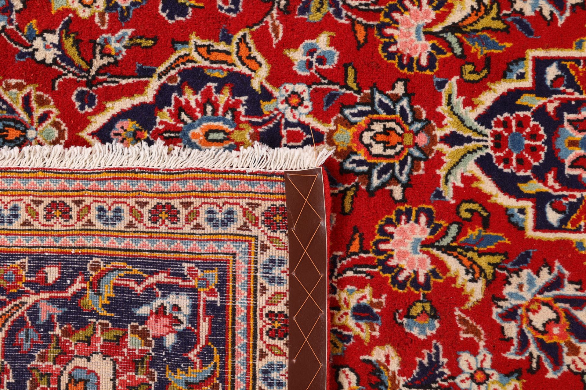 Hand-Knotted Wool & Silk Kashan Persian Rug, 203 × 318 cm