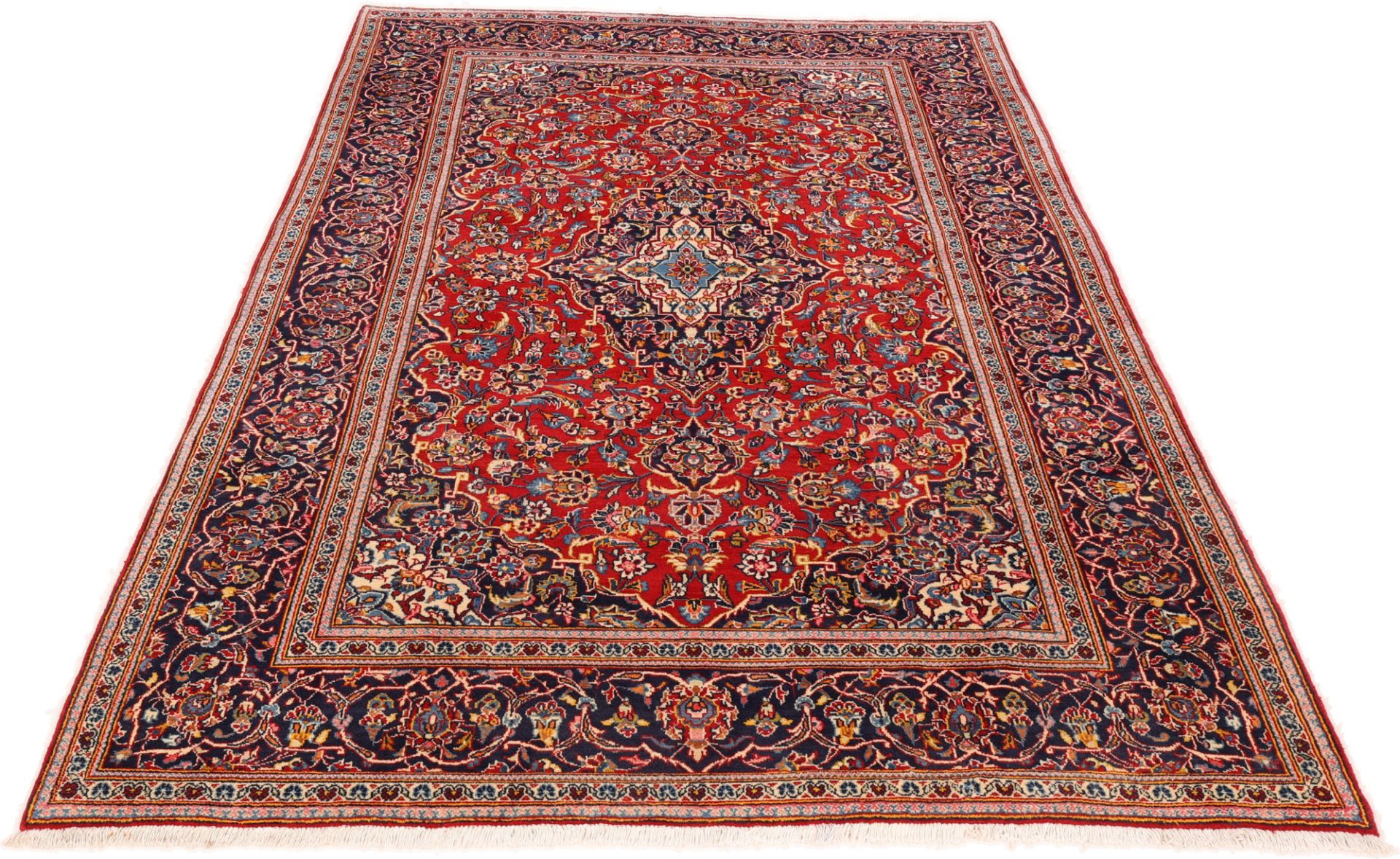 Kashan Persian Rug — hand-knotted, 198 × 300 cm, Wool & Silk