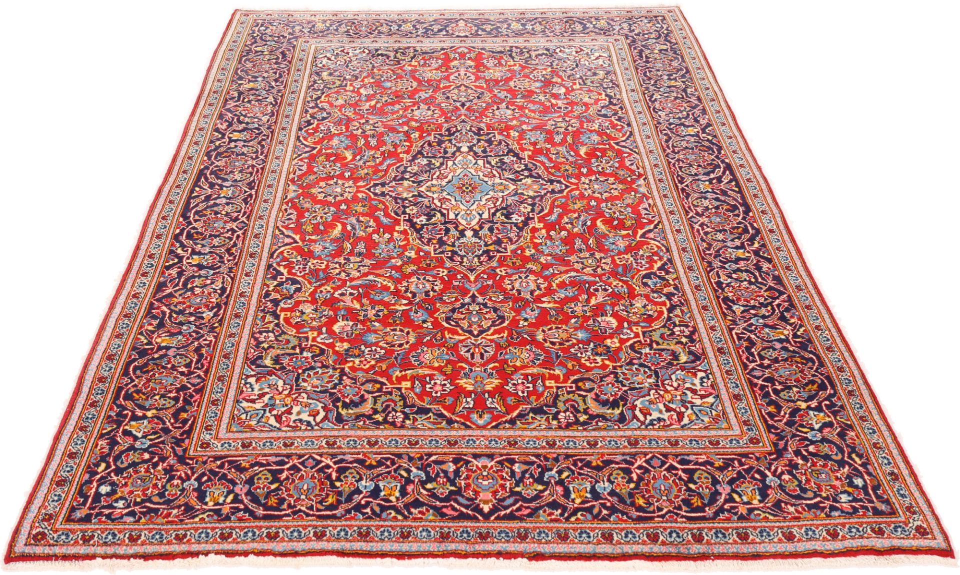Kashan Persian Rug — hand-knotted, 198 × 300 cm, Wool & Silk