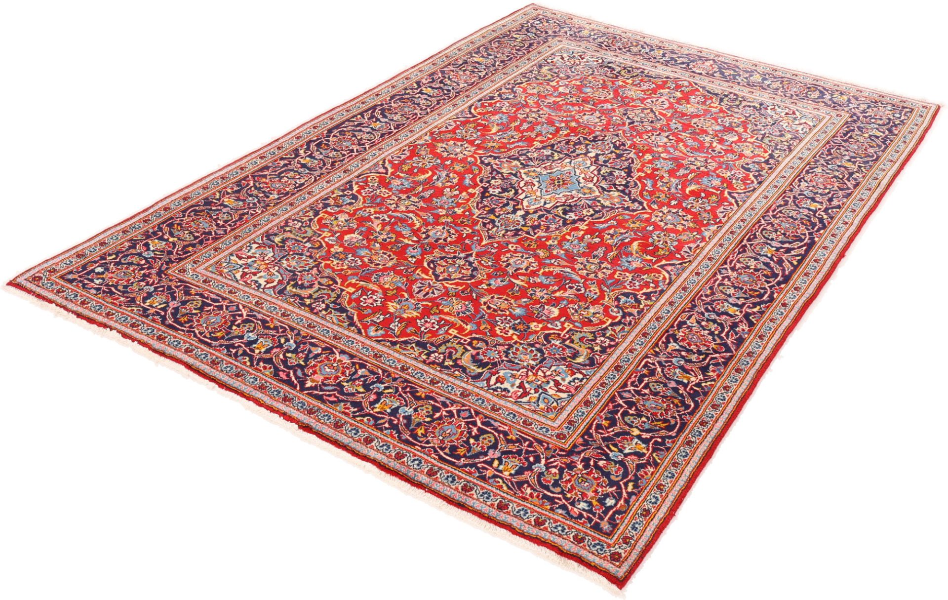 Kashan Persian Rug — hand-knotted, 198 × 300 cm, Wool & Silk
