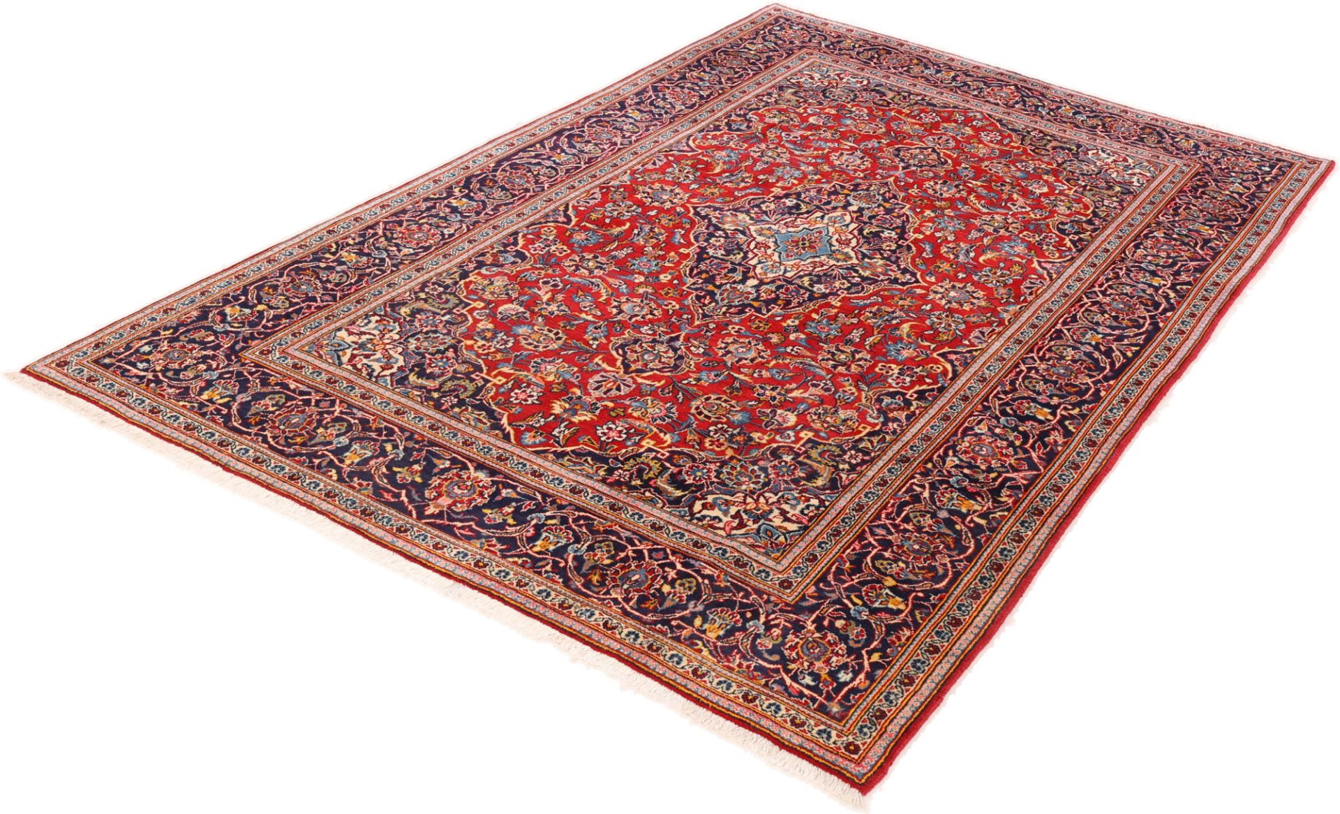 Kashan Persian Rug — hand-knotted, 198 × 300 cm, Wool & Silk