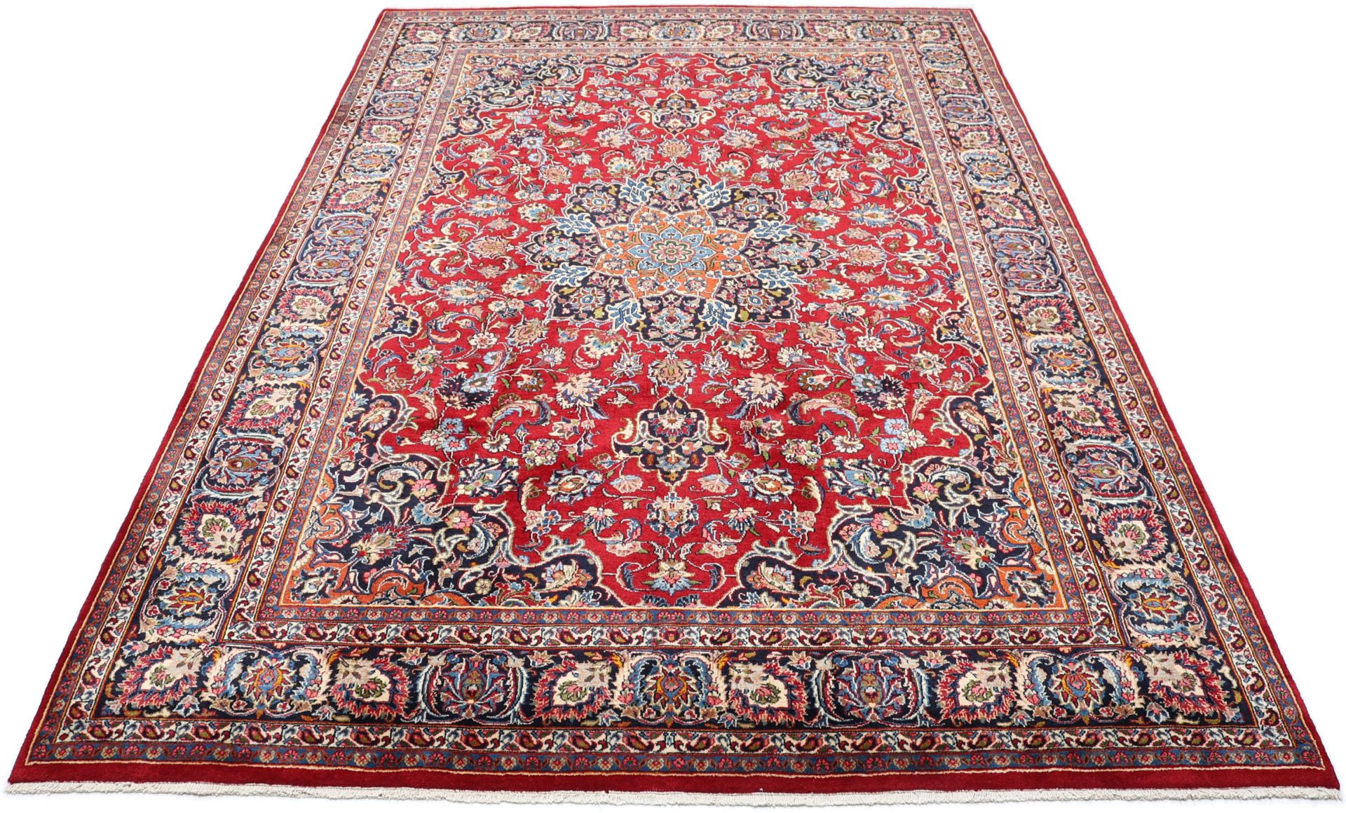 Mashhad Persian Rug — hand-knotted, 245 × 356 cm, Wool