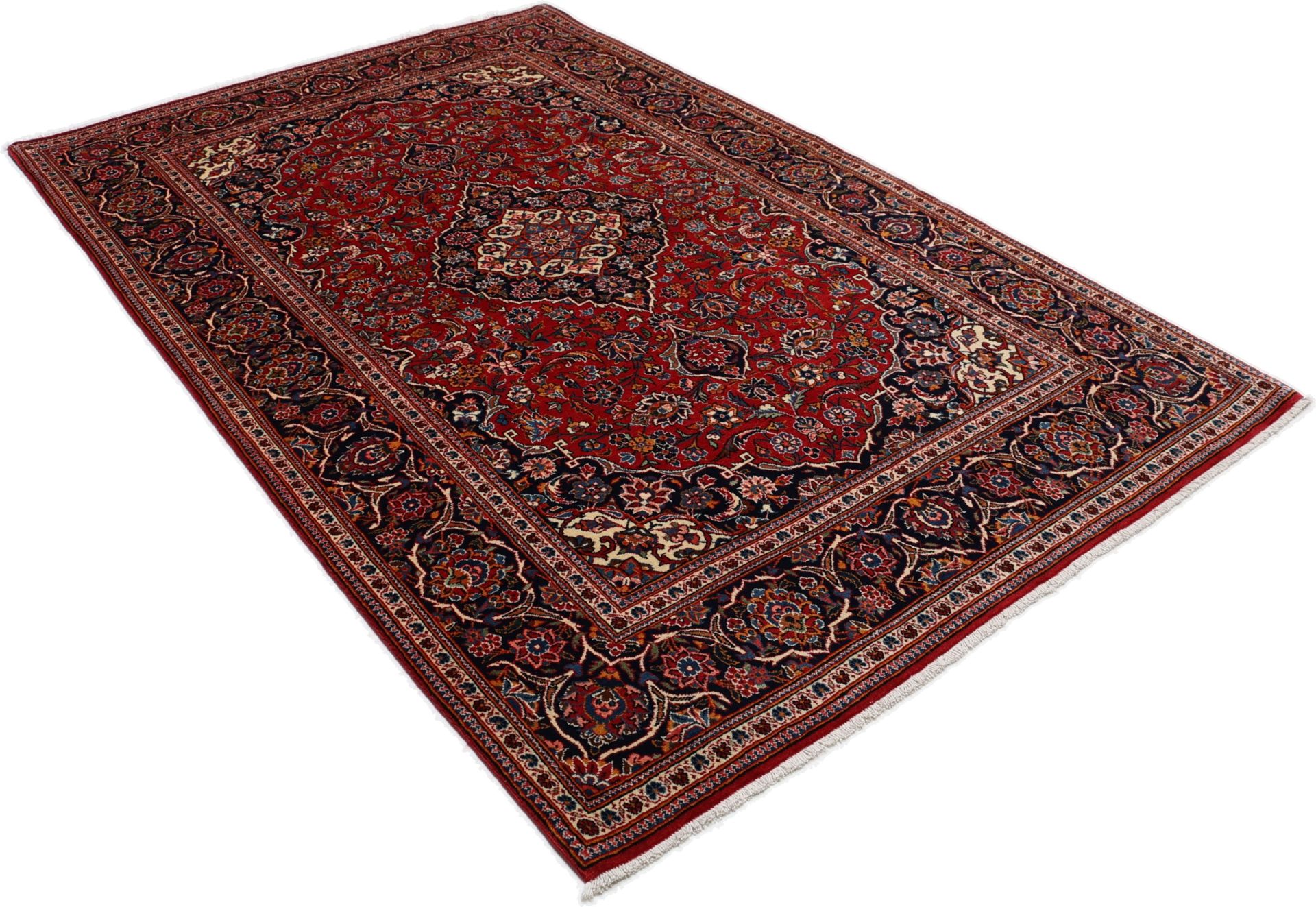 Kashan Persian Rug — hand-knotted, 140 × 220 cm, Wool