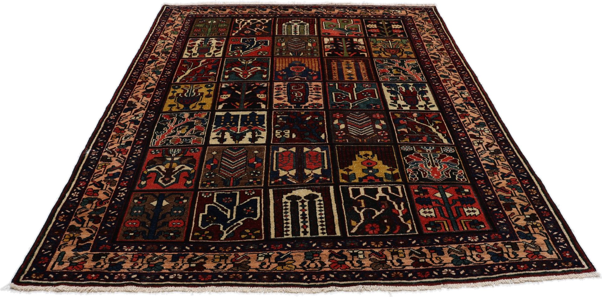 Antique Bakhtiari Persian Rug, 162 × 205 cm, Wool