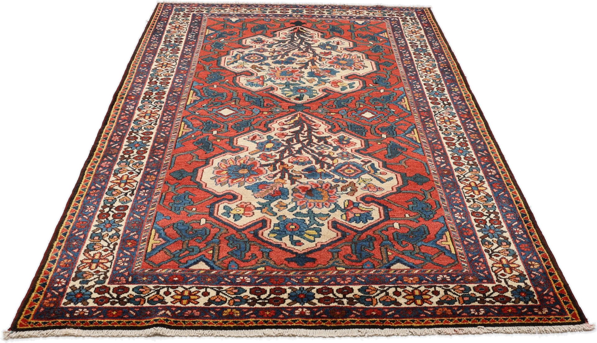 Hand-Knotted Wool Bakhtiari Persian Rug, 141 × 219 cm