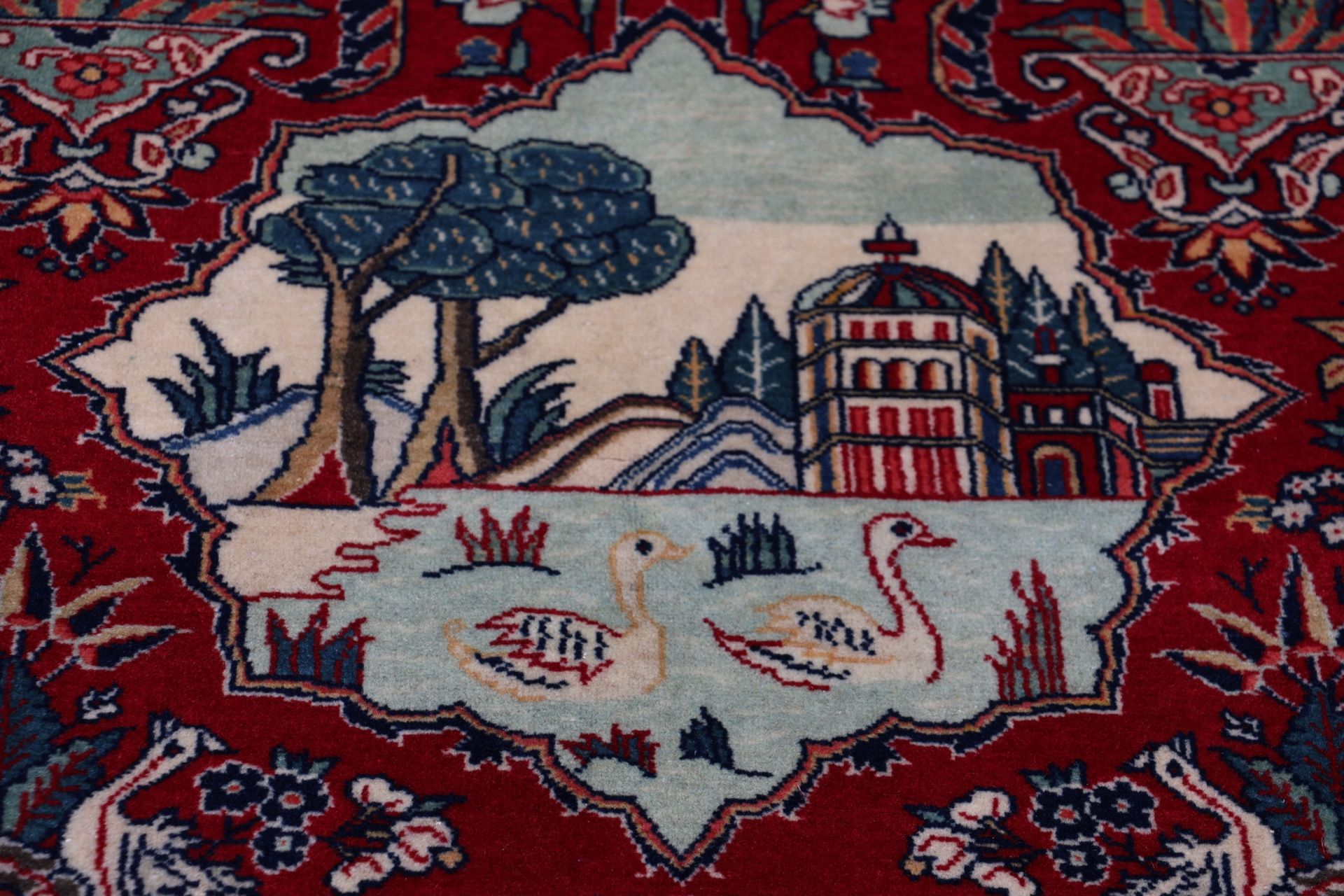 Antique Wool Kashan Persian Rug, 135 × 205 cm