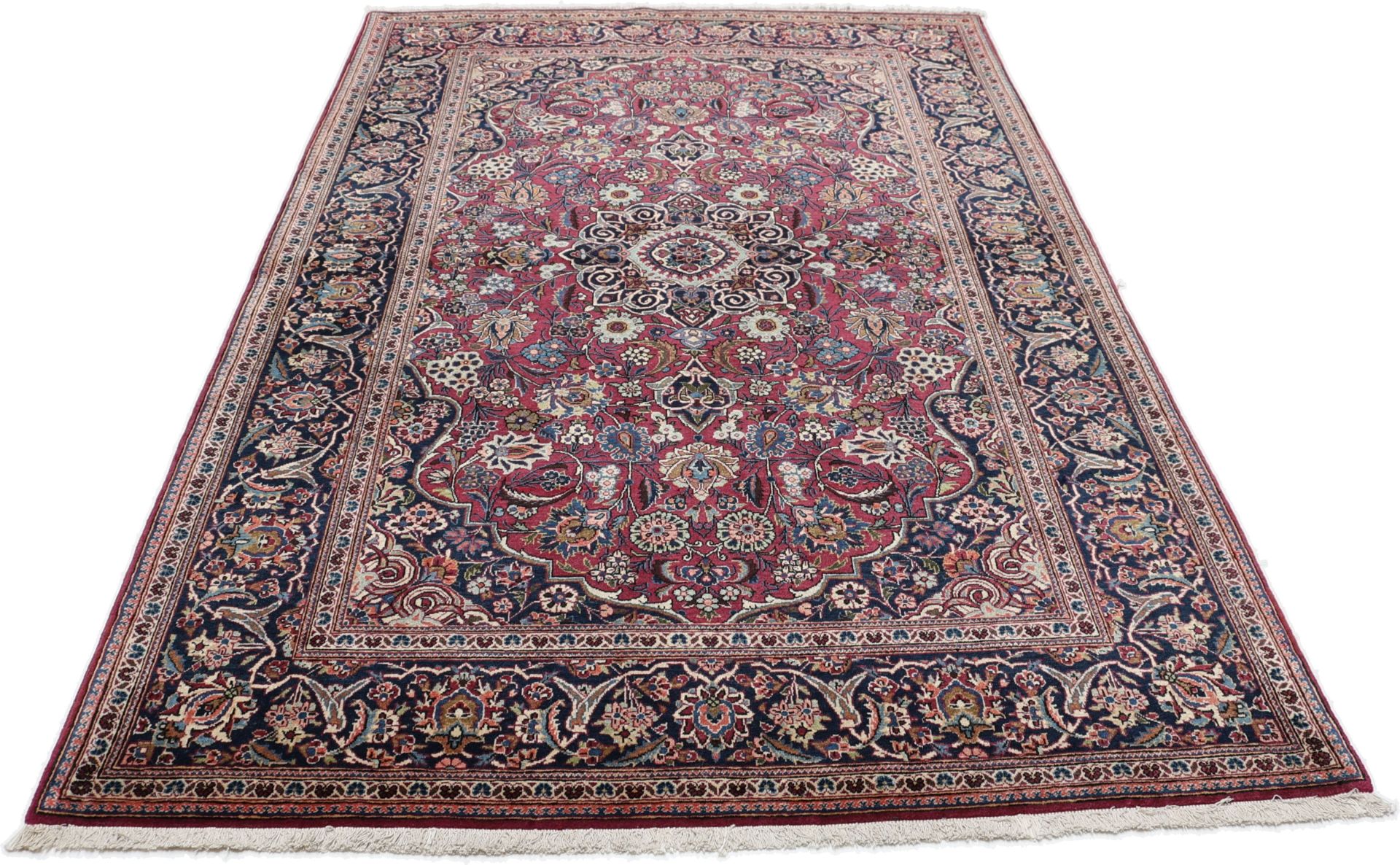 Hand-Knotted Wool Kashan Persian Rug, 133 × 210 cm