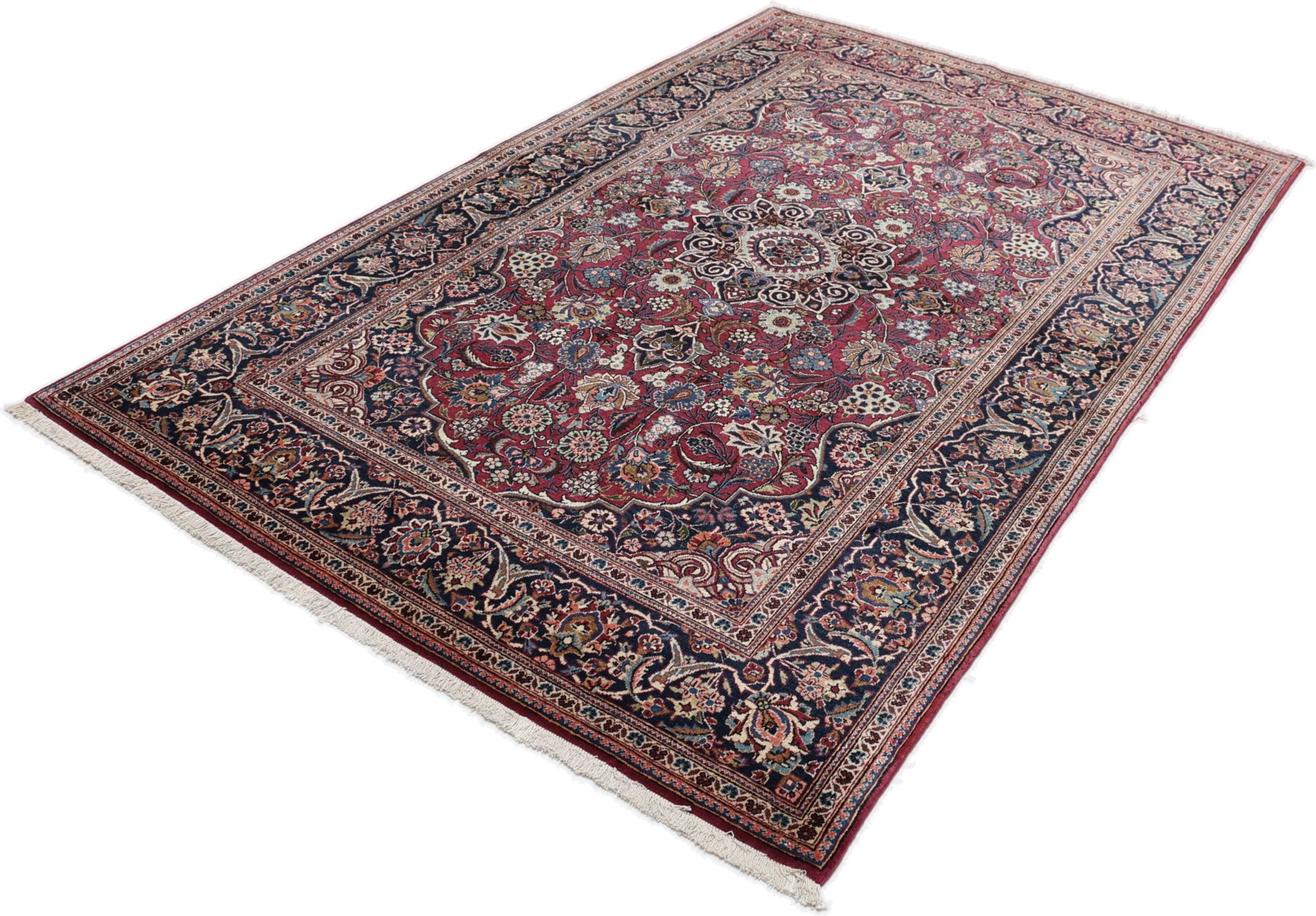 Hand-Knotted Wool Kashan Persian Rug, 133 × 210 cm