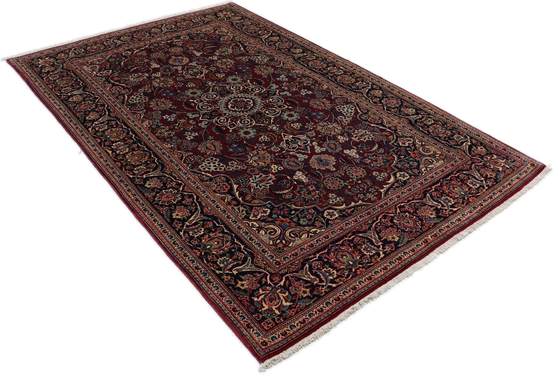 Hand-Knotted Wool Kashan Persian Rug, 133 × 210 cm
