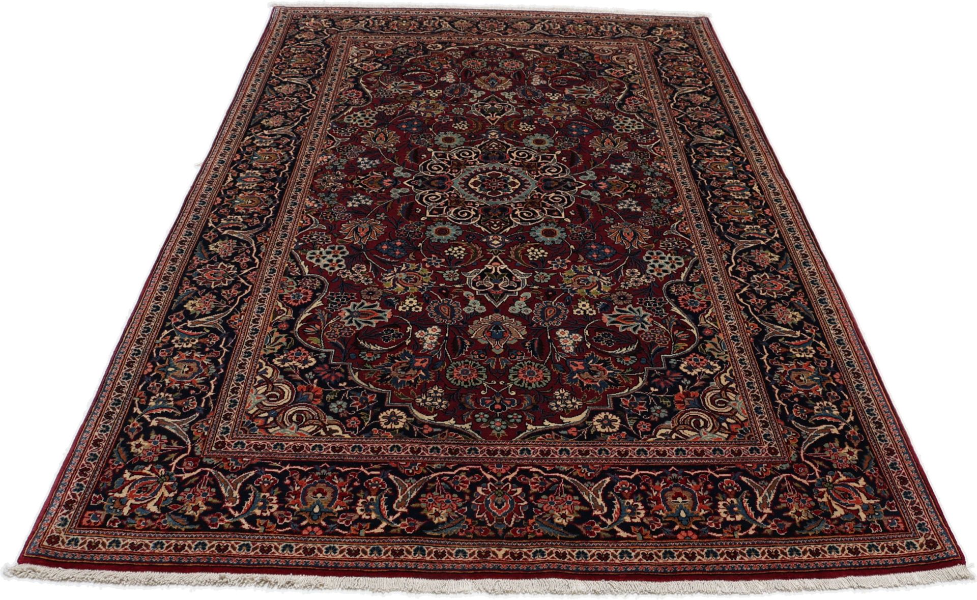 Hand-Knotted Wool Kashan Persian Rug, 133 × 210 cm