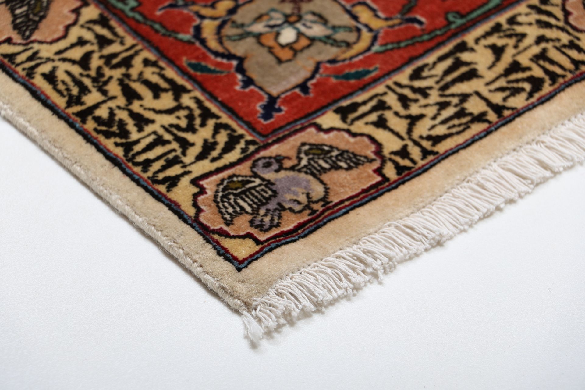 Hand-Knotted Wool & Silk Tabriz Persian Rug, 195 × 265 cm