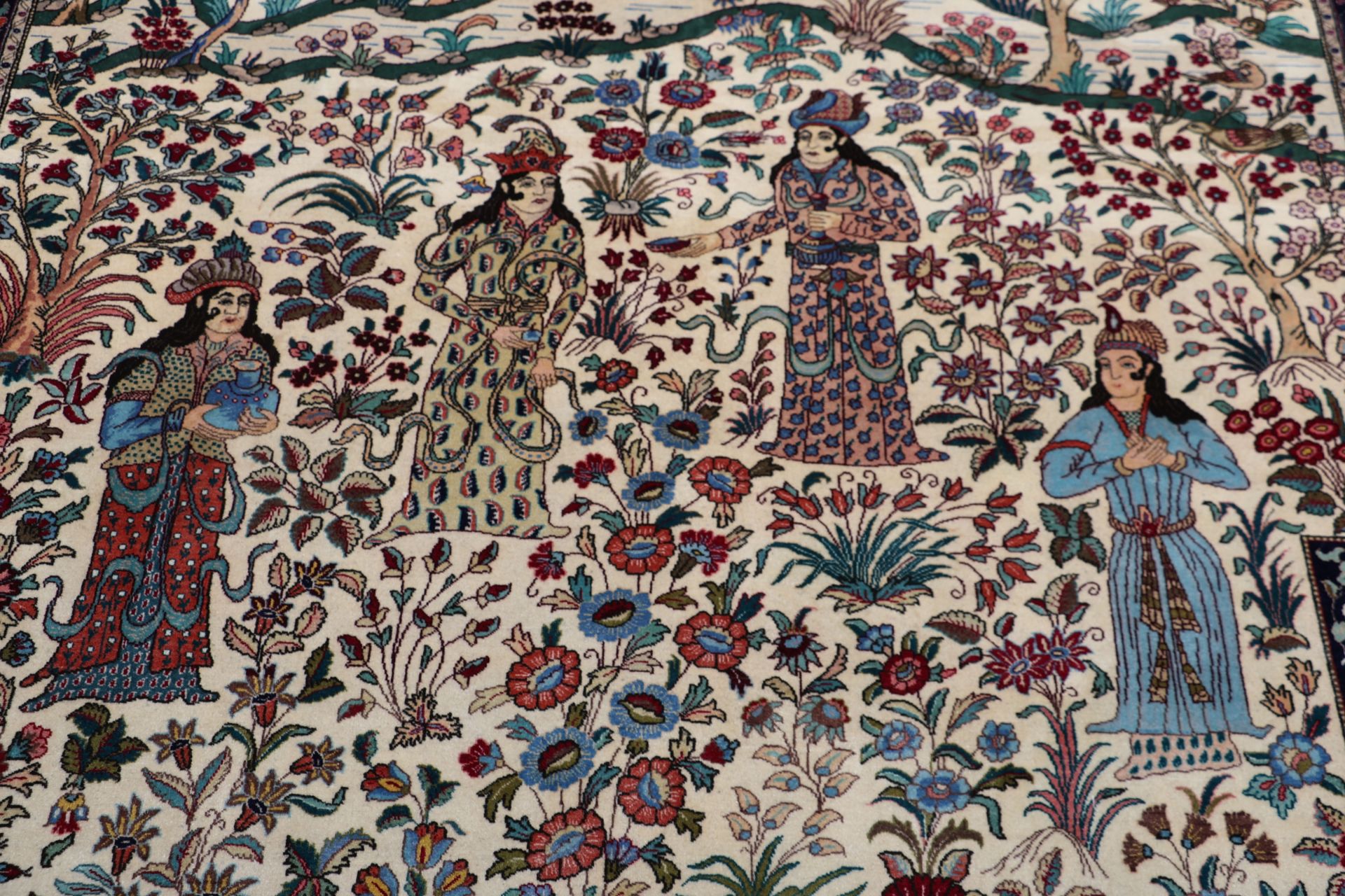 Hand-Knotted Wool & Silk Tabriz Persian Rug, 195 × 265 cm