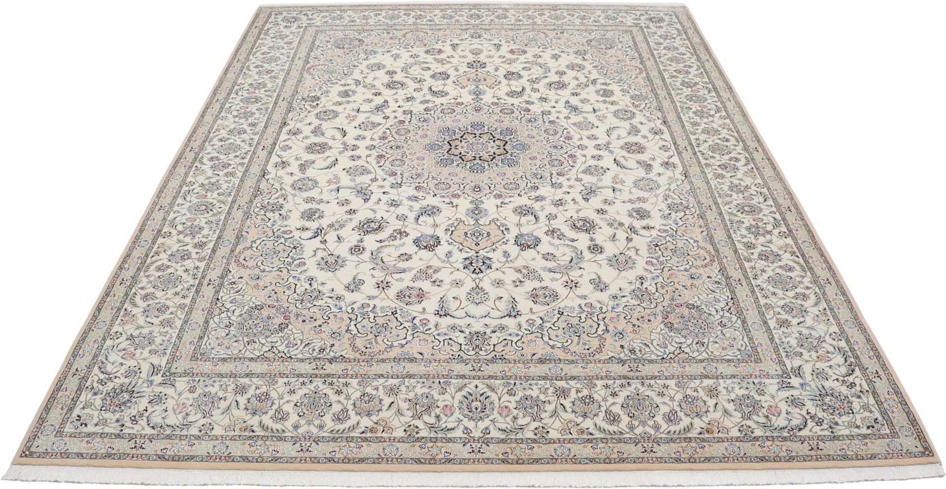 perserteppich-nain-257-x-350-cm-schurwolle-seide-handgeknupft-6 Nain Persian Rug — hand-knotted, 257 × 350 cm, Wool & Silk