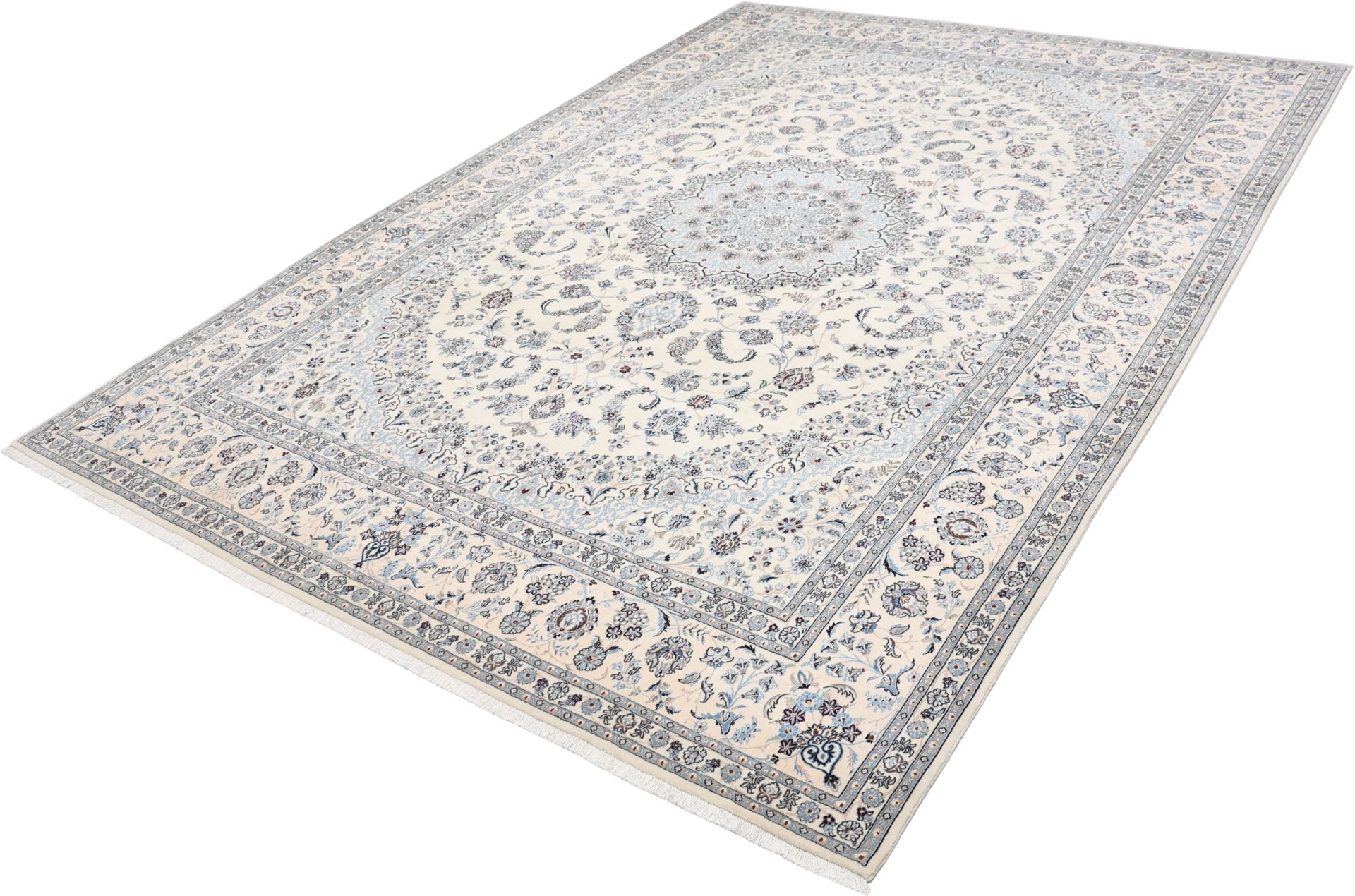 Nain Persian Rug — hand-knotted, 247 × 355 cm, Wool & Silk