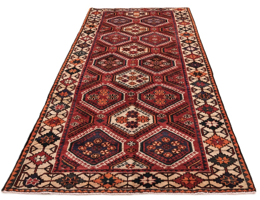 Bakhtiari Persian Rug — hand-knotted, 298 × 152 cm, Wool
