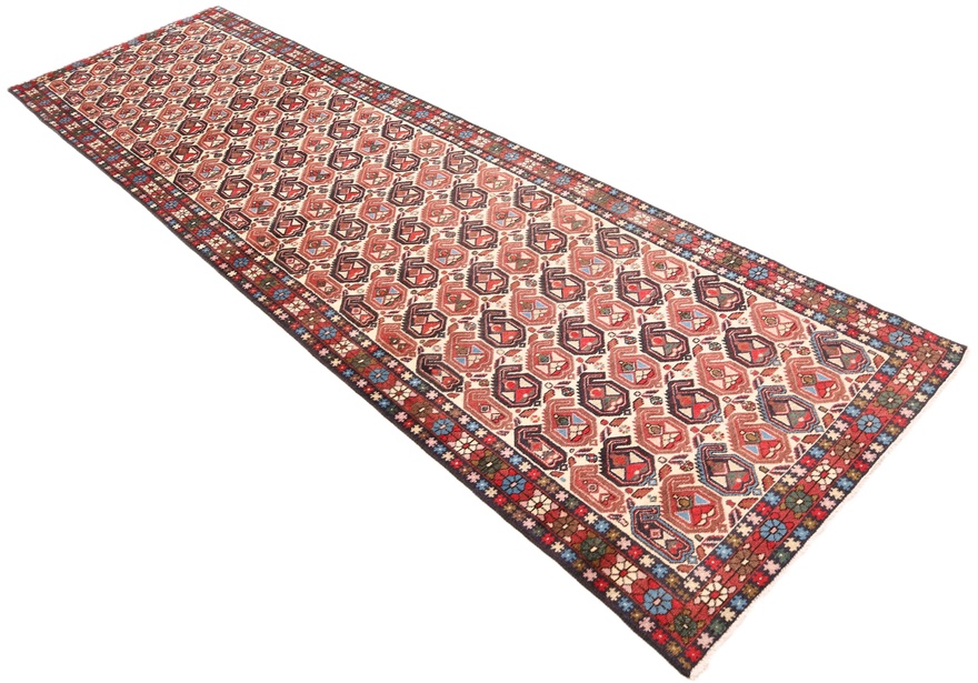 Afshar Persian Rug — hand-knotted, 339 × 90 cm, Wool