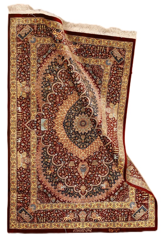 Qom Persian Rug 118 × 80 cm, Silk, hand-knotted