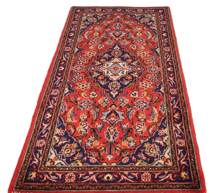 Hand-Knotted Wool Kashan Persian Rug, 148 × 79 cm