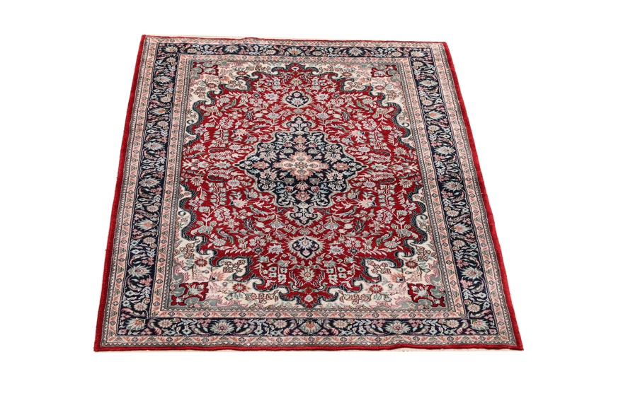 Hand-Knotted Silk Kashmir Indian Rug, 121 × 80 cm