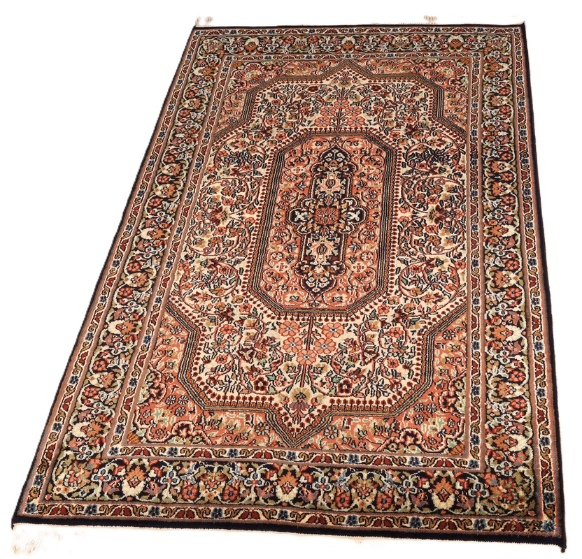 Kashmir Indian Rug — hand-knotted, 122 × 83 cm, Silk
