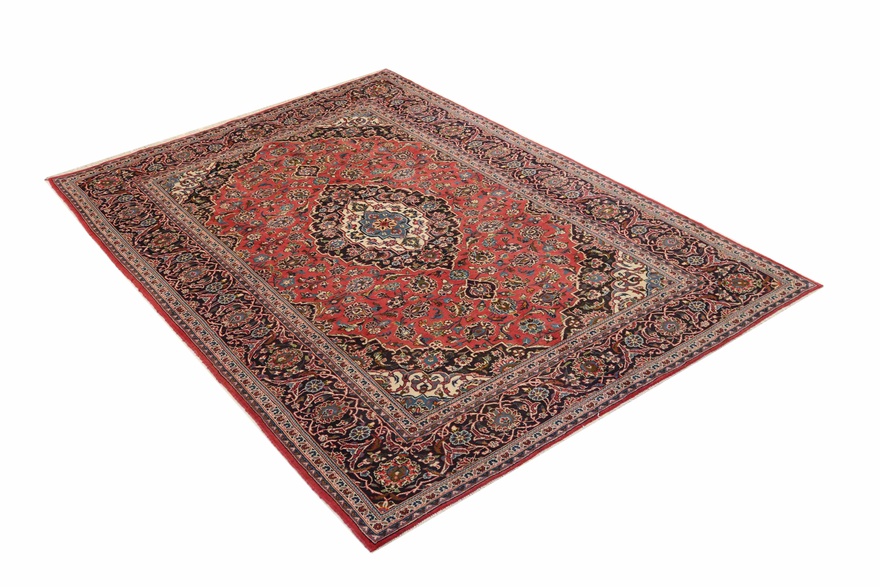 Hand-Knotted Wool Kashan Persian Rug, 297 × 208 cm