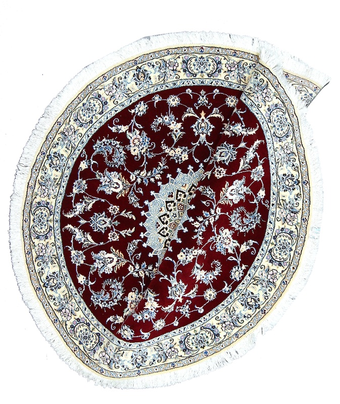 Nain Persian Rug — hand-knotted, 145 × 145 cm, Wool & Silk