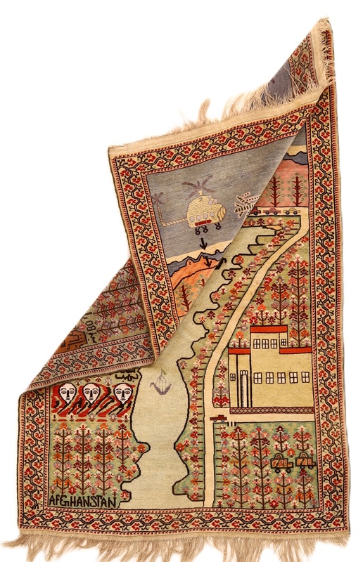 Antique Afghan Rug — 205 × 133 cm, Wool & Silk
