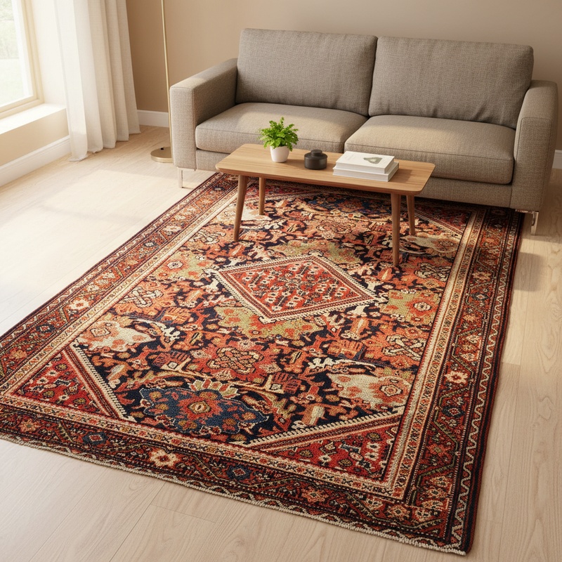 Antique Sarouk Persian Rug — 201 × 133 cm, Wool