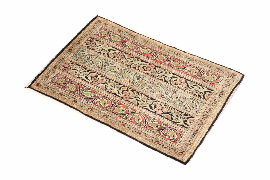 Antique Qom Persian Rug, 86 × 56 cm, Silk