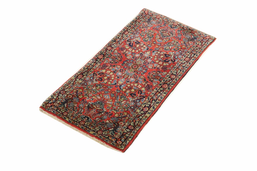 Antique Wool Sarouk Persian Rug, 120 × 60 cm