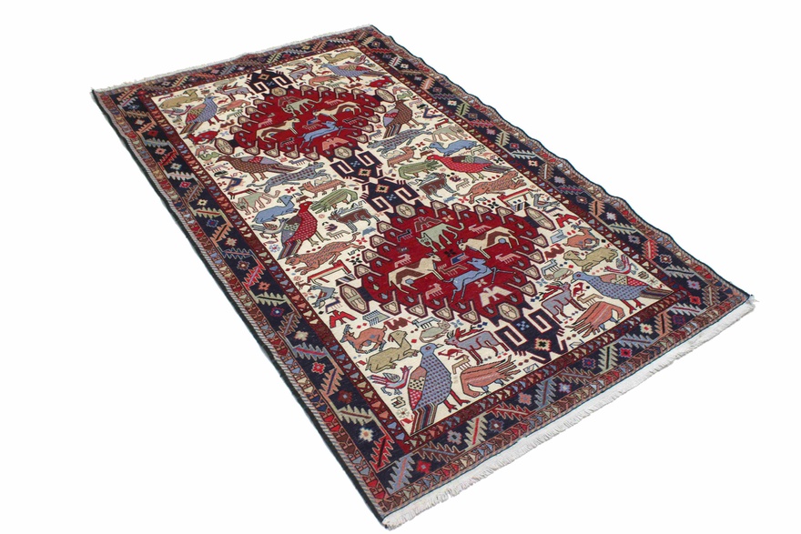 Antique Wool & Silk Kilim Persian Rug, 200 × 125 cm