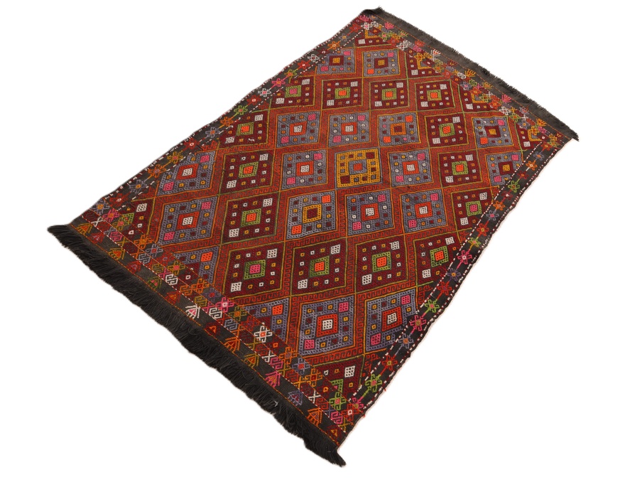 Antique Kilim Persian Rug — 138 × 90 cm, Wool & Silk