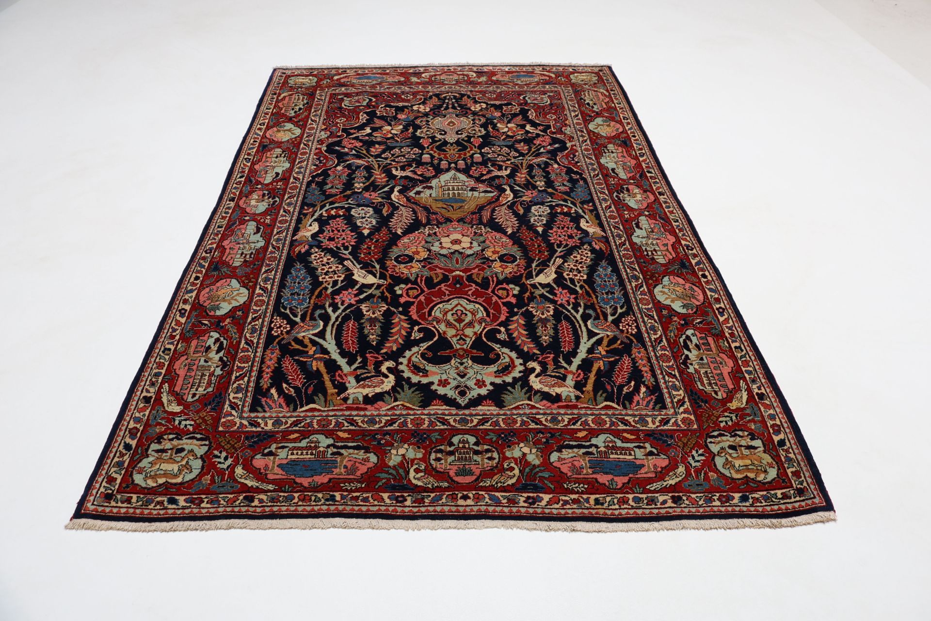 Antique Wool Kashan Persian Rug, 130 × 205 cm