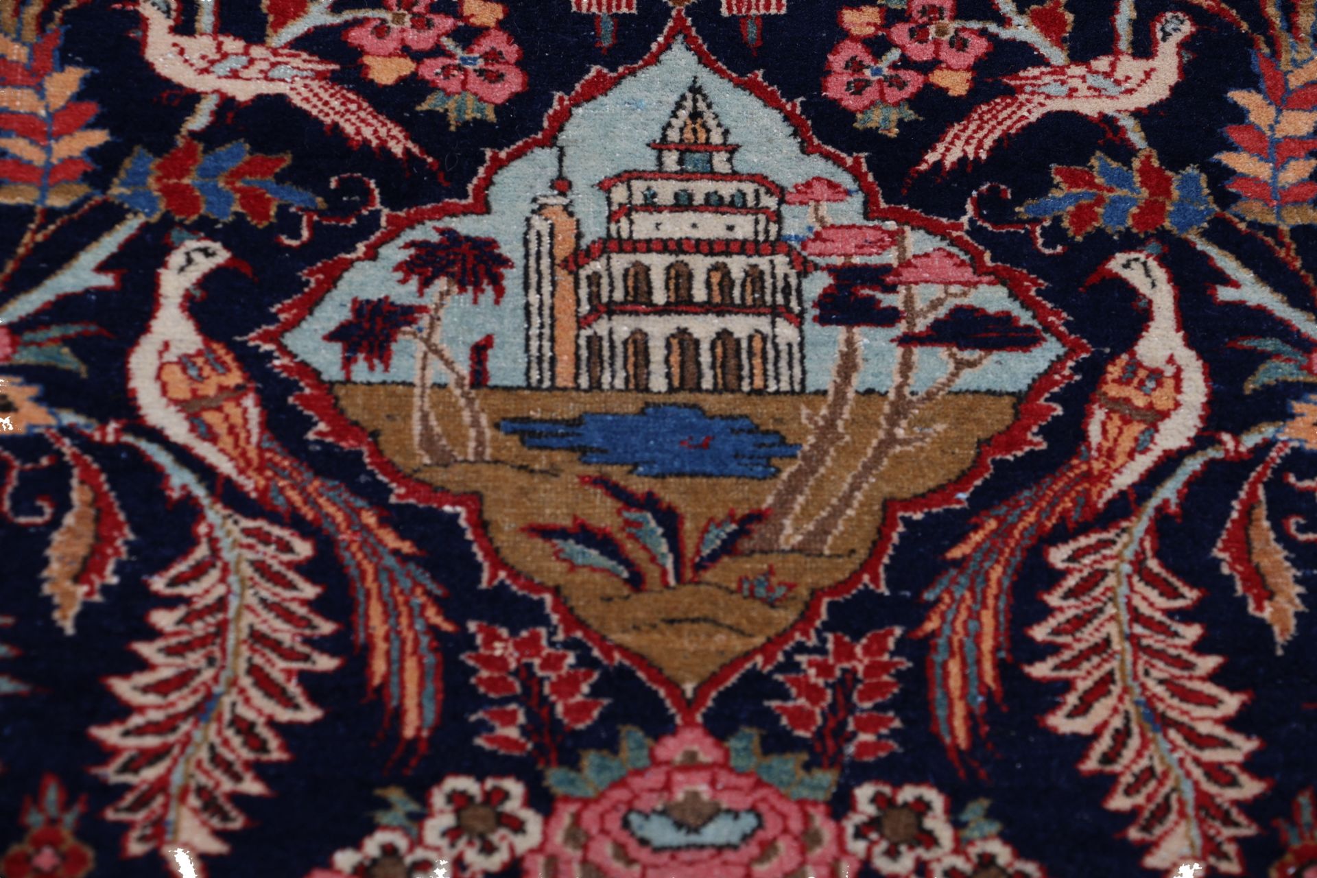 Antique Wool Kashan Persian Rug, 130 × 205 cm