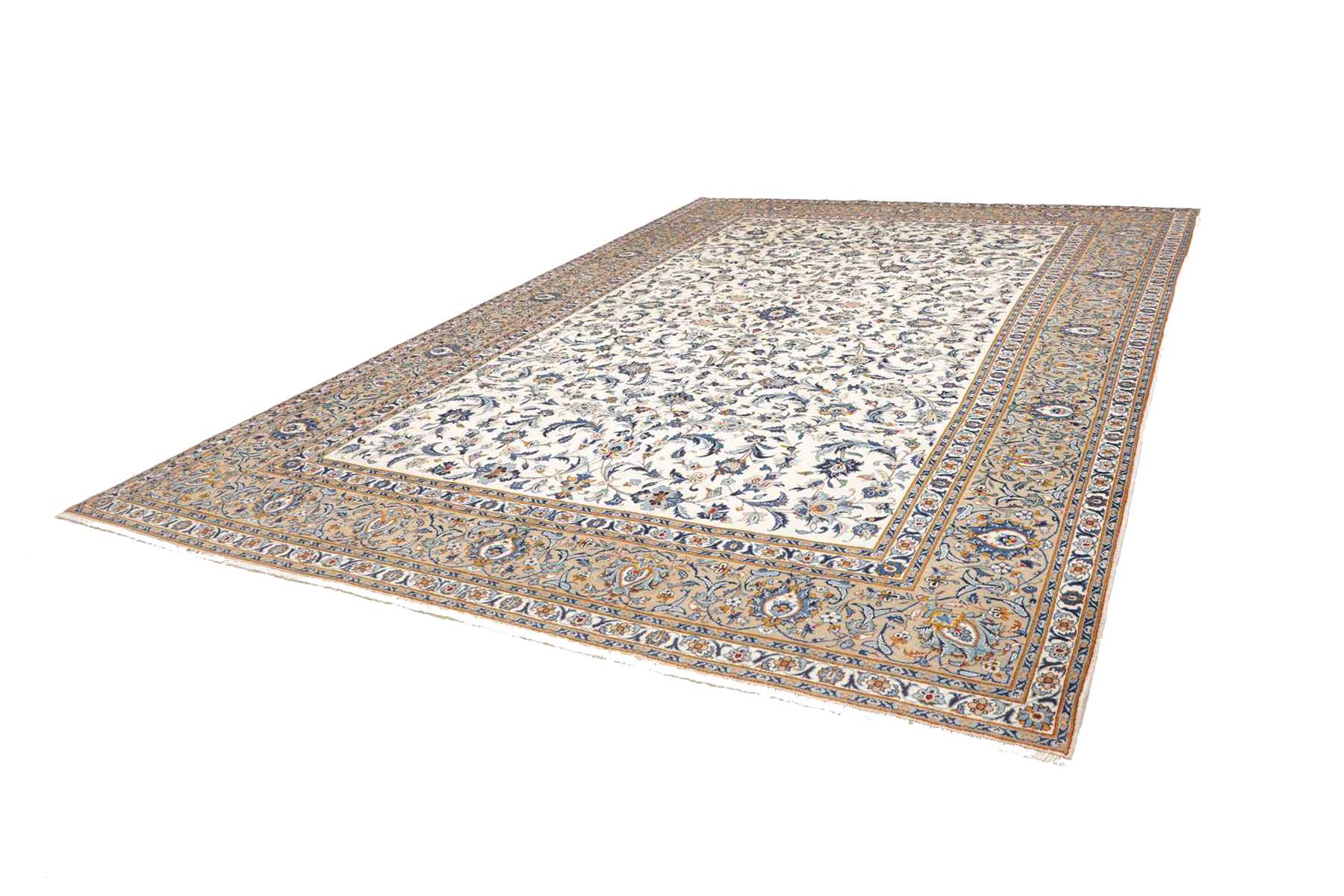 Hand-Knotted Wool Kashan Persian Rug, 307 × 429 cm