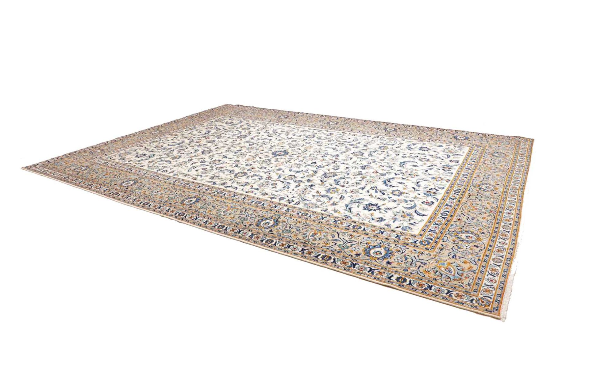 Hand-Knotted Wool Kashan Persian Rug, 307 × 429 cm