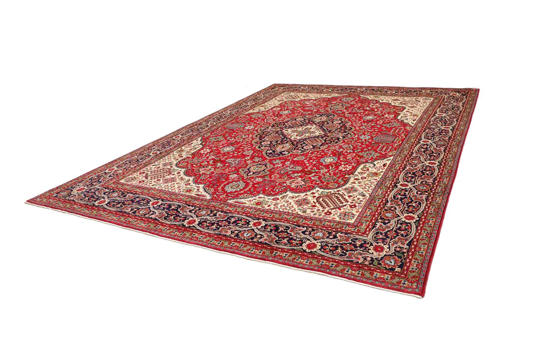 Hand-Knotted Wool Tabriz Persian Rug, 301 × 399 cm