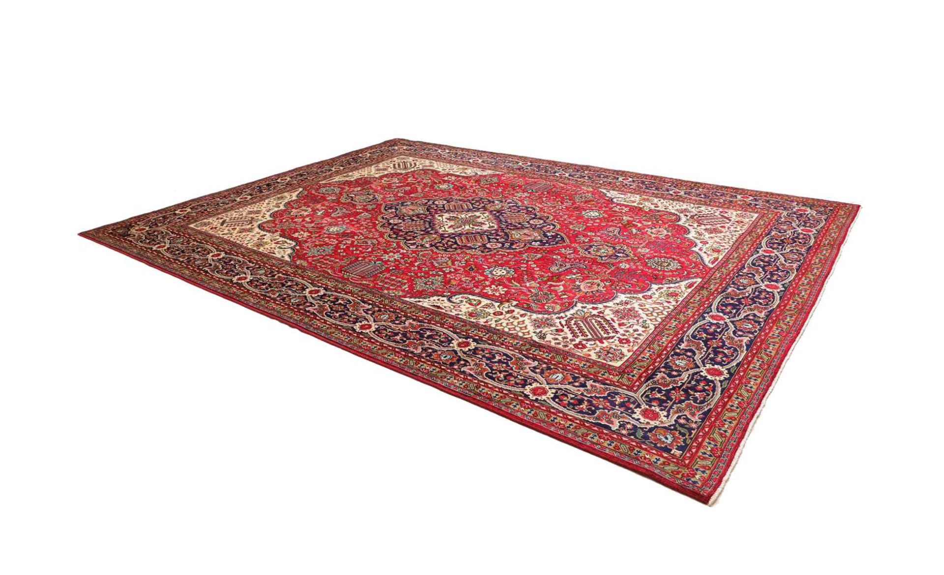Hand-Knotted Wool Tabriz Persian Rug, 301 × 399 cm