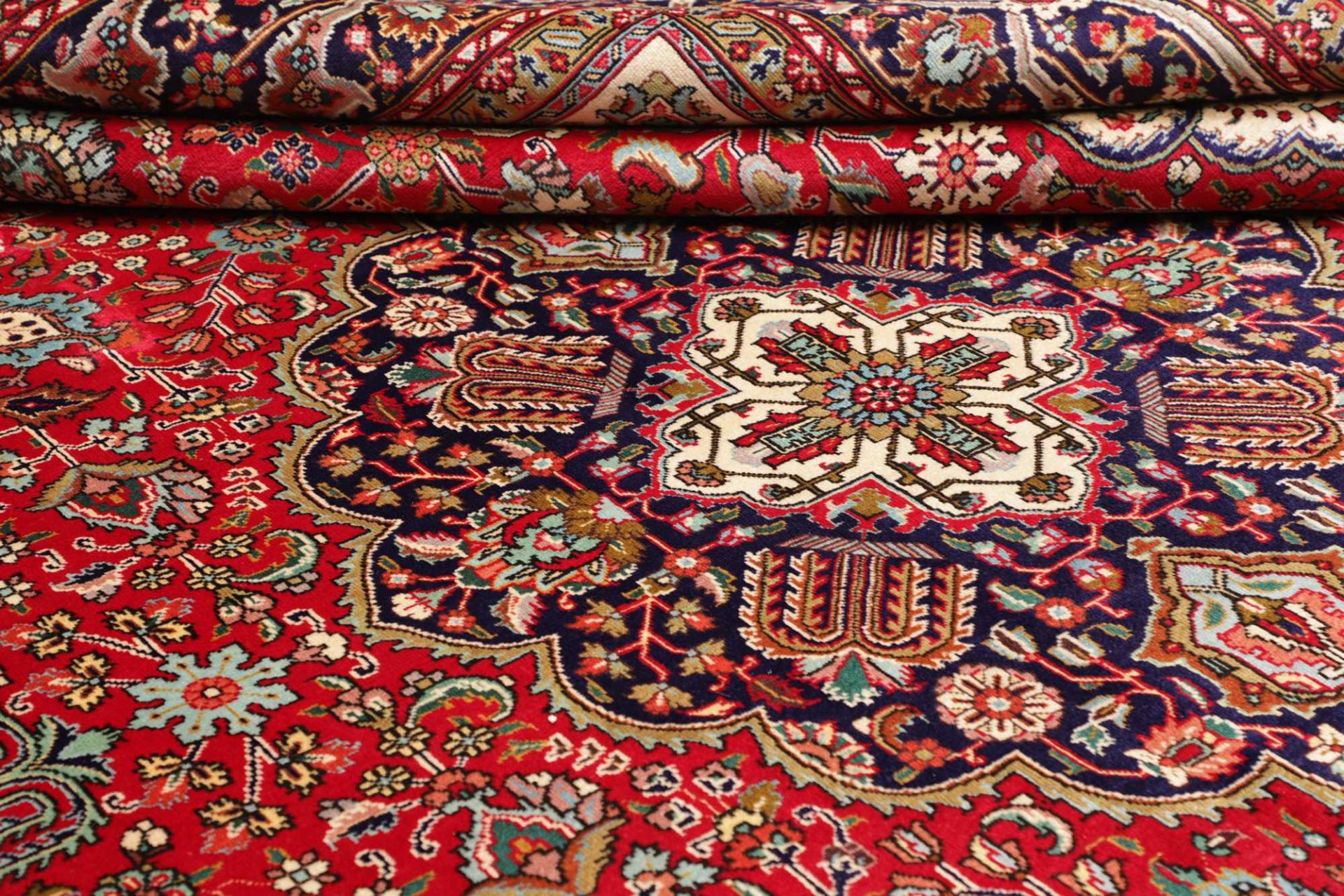 Hand-Knotted Wool Tabriz Persian Rug, 301 × 399 cm