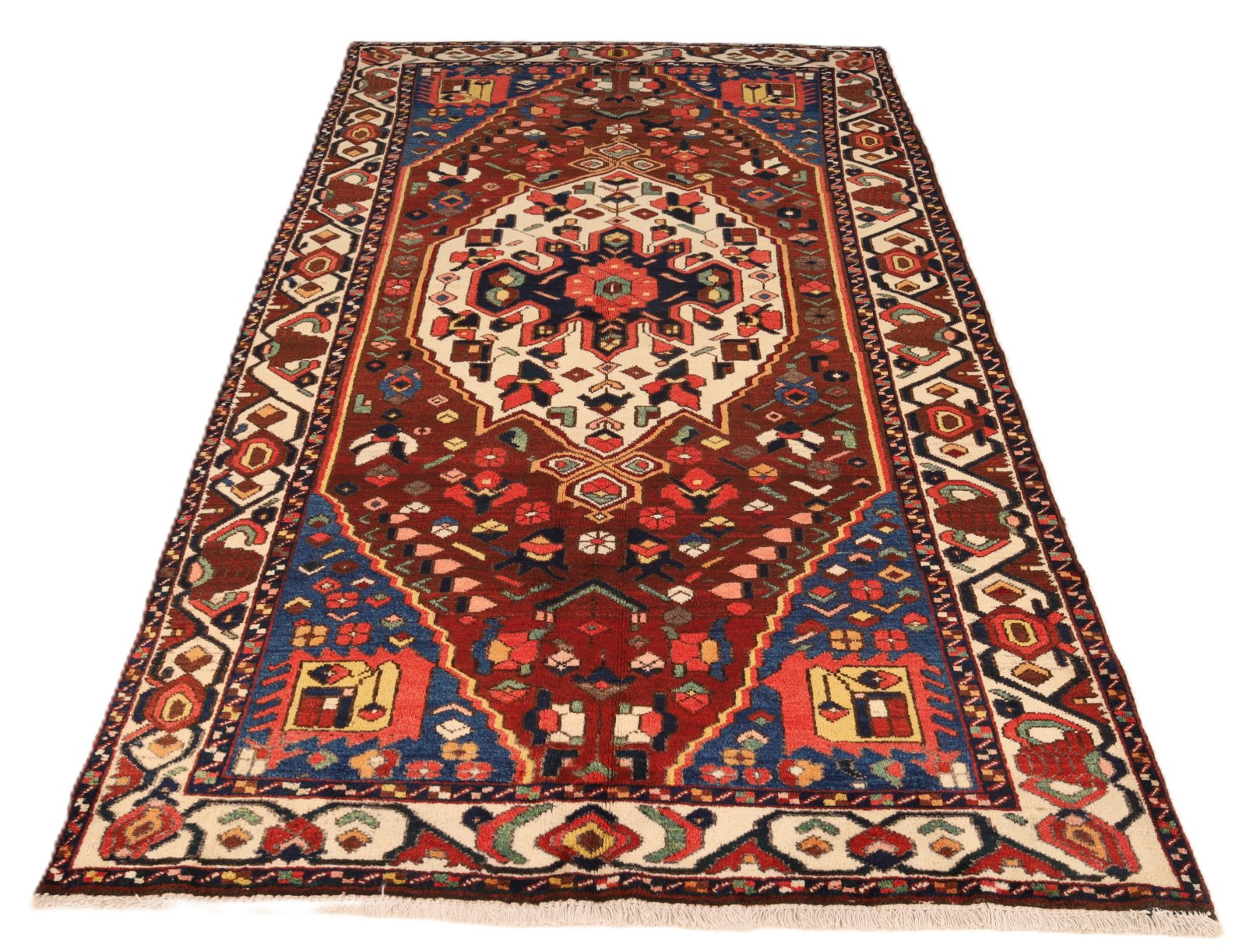 perserteppich-bakhtiar-262-x-151-cm-wolle-handgeknuepft-antik-10 Antique Wool Bakhtiari Persian Rug, 262 × 151 cm