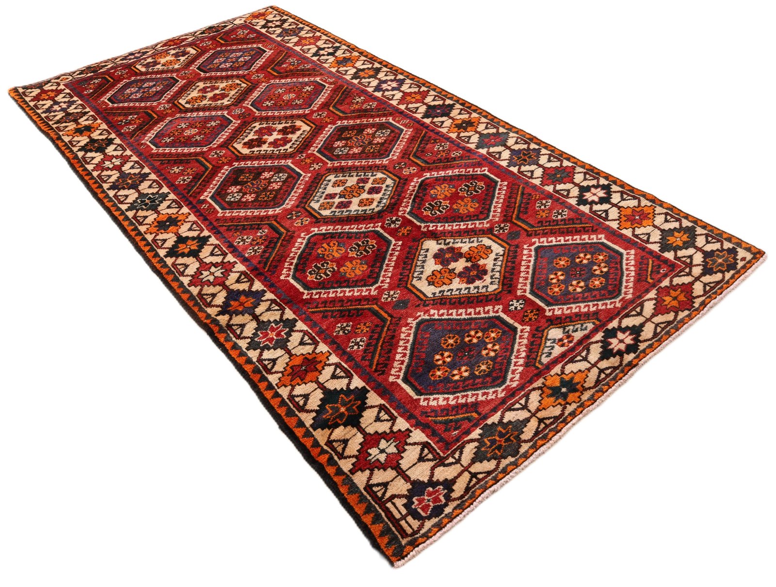 Bakhtiari Persian Rug — hand-knotted, 298 × 152 cm, Wool