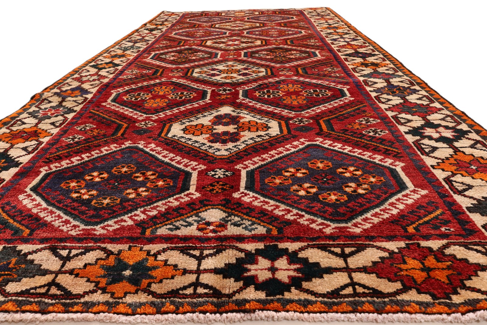 Bakhtiari Persian Rug — hand-knotted, 298 × 152 cm, Wool