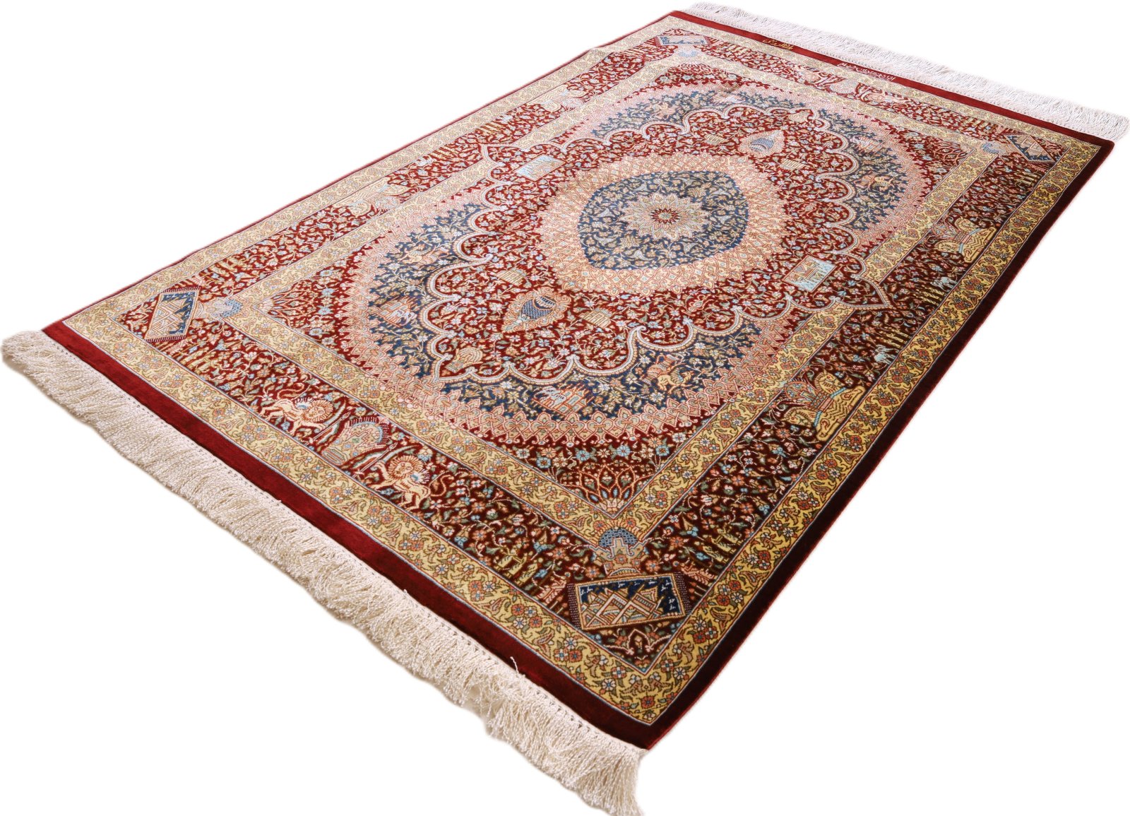 Qom Persian Rug 118 × 80 cm, Silk, hand-knotted