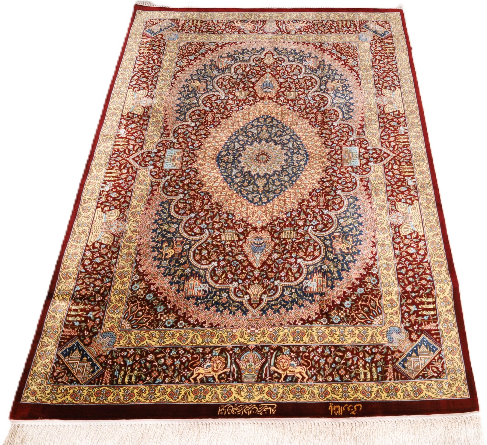 Qom Persian Rug 118 × 80 cm, Silk, hand-knotted