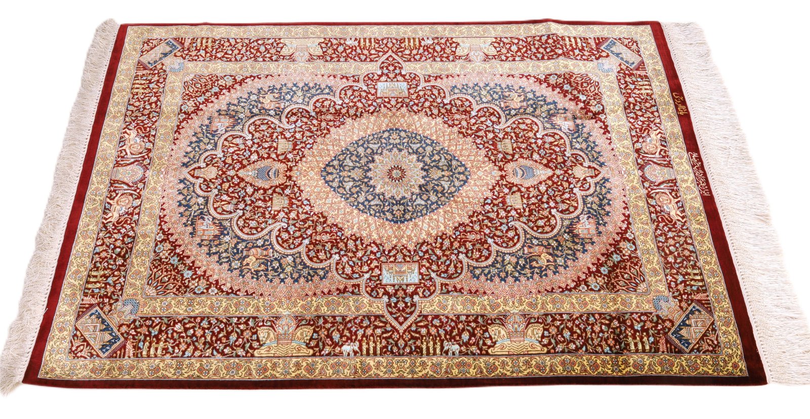 Qom Persian Rug 118 × 80 cm, Silk, hand-knotted