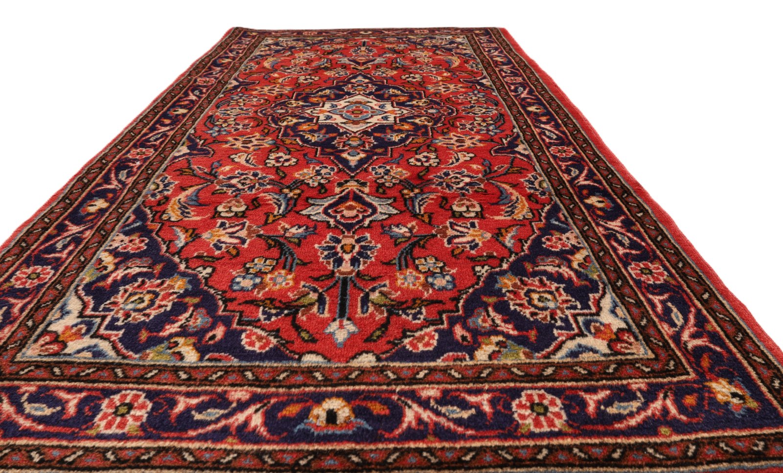 Hand-Knotted Wool Kashan Persian Rug, 148 × 79 cm