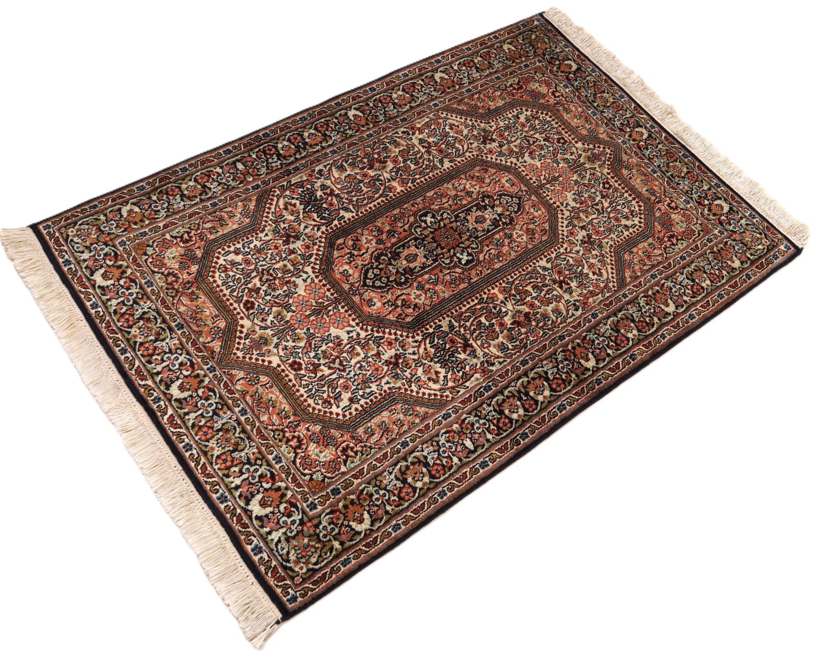 Kashmir Indian Rug — hand-knotted, 122 × 83 cm, Silk