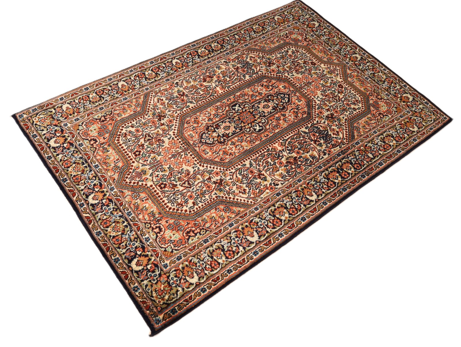 Kashmir Indian Rug — hand-knotted, 122 × 83 cm, Silk